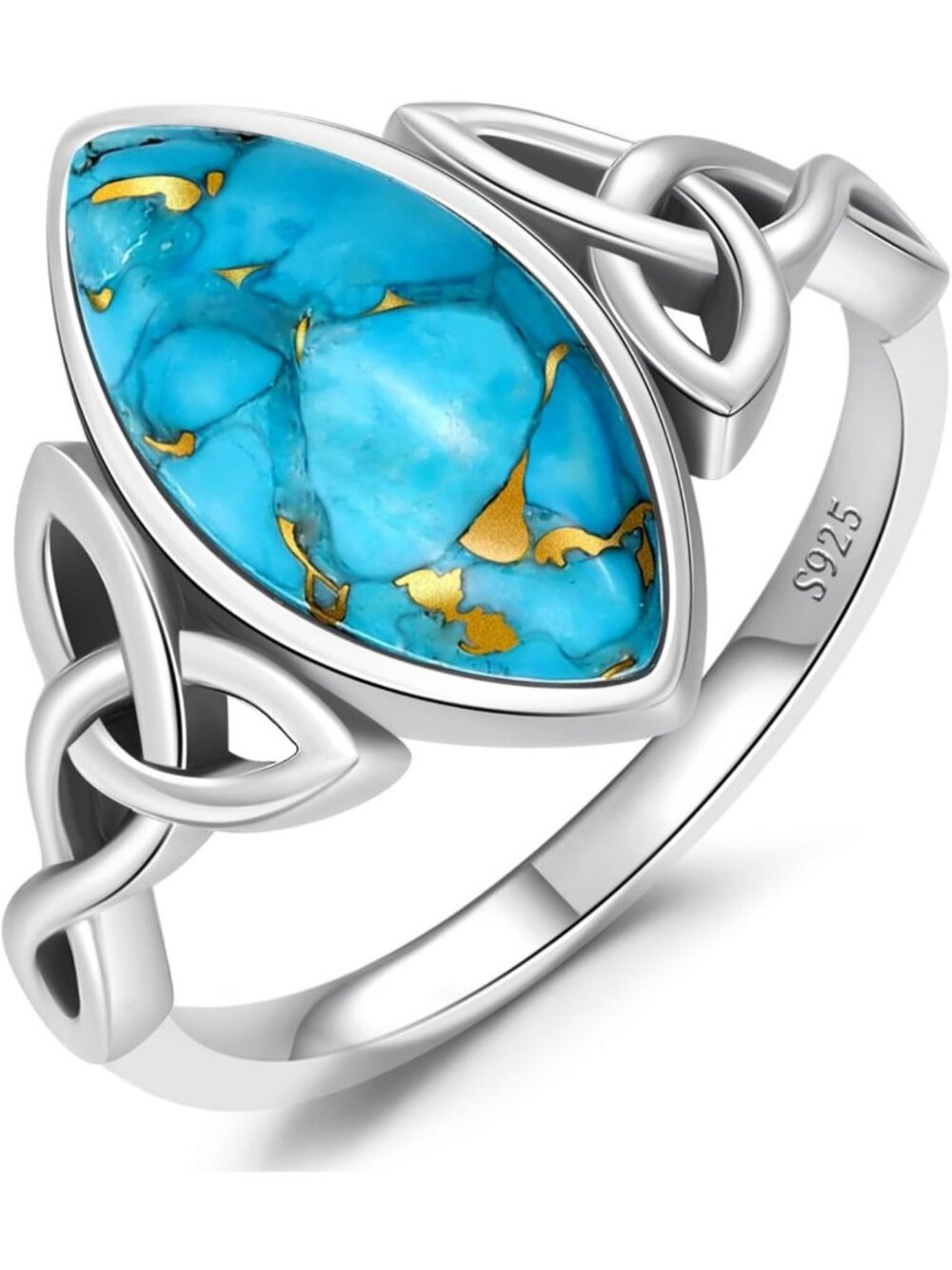 Elegant 925 Sterling Silver Turquoise Ring for Women - Boho Chic Jewelry